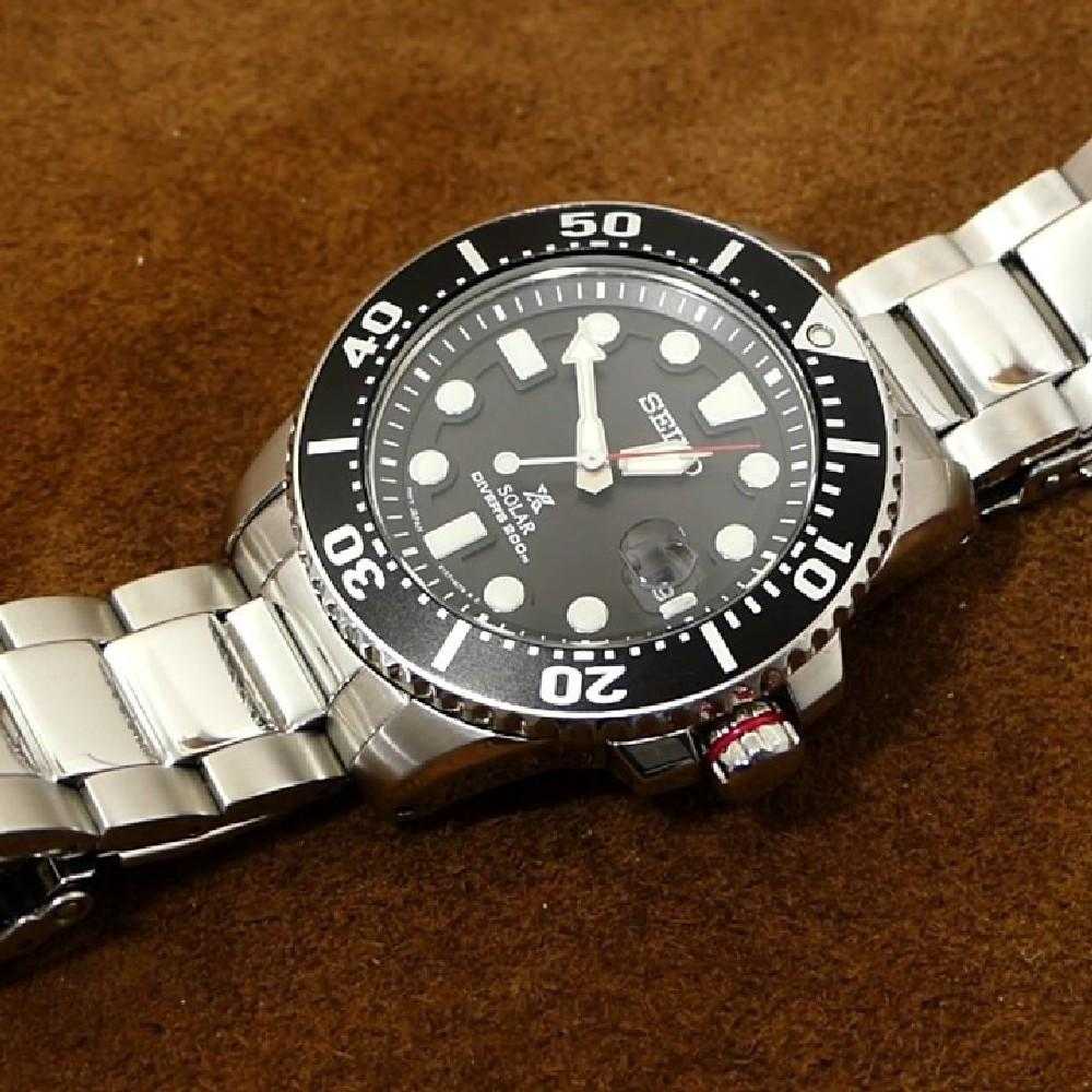 SEIKO PROSPEX SOLAR SNE437P1 STAINLESS STEEL MEN'S SILVER WATCH - H2 Hub Watches