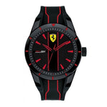 FERRARI SCUDERIA REDREV ANALOG QUARTZ BLACK PLASTIC 0870021 SILICONE STRAP MEN'S WATCH - H2 Hub Watches