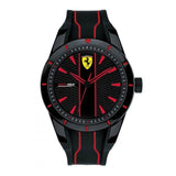 FERRARI SCUDERIA REDREV ANALOG QUARTZ BLACK PLASTIC 0870021 SILICONE STRAP MEN'S WATCH - H2 Hub Watches