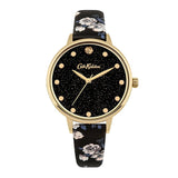 CATH KIDSTON QUARTZ GLITTERY ISLAND GOLD ALLOY CKL056BG BLACK PU STRAP LADIES WATCH - H2 Hub Watches