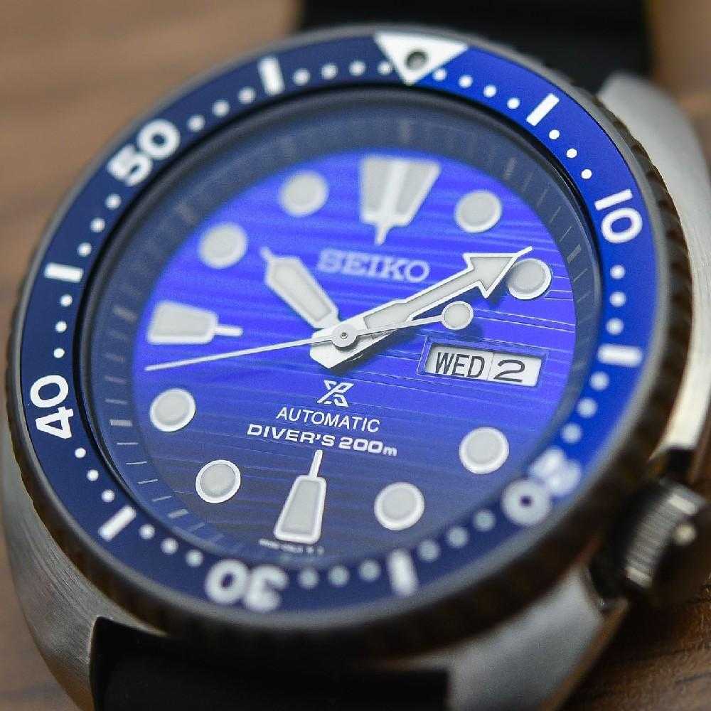SEIKO PROSPEX DIVER AUTOMATIC "SAVE THE OCEAN" TURTLE SRPC91K1 MEN'S BLACK RUBBER STRAP WATCH - H2 Hub Watches