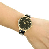 CATH KIDSTON QUARTZ GLITTERY ISLAND GOLD ALLOY CKL056BG BLACK PU STRAP LADIES WATCH - H2 Hub Watches