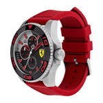 FERRARI KERS XTREME SILVER STAINLESS STEEL 0830469 RED SILICONE STRAP MEN'S WATCH - H2 Hub Watches