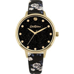 CATH KIDSTON QUARTZ GLITTERY ISLAND GOLD ALLOY CKL056BG BLACK PU STRAP LADIES WATCH - H2 Hub Watches