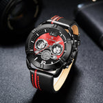 NAVIFORCE ANALOG NF9168 B/R/B STAINLESS STEEL CHRONOGRAPH QUARTZ MEN'S WATCH - H2 Hub Watches