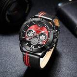 NAVIFORCE ANALOG NF9168 B/R/B STAINLESS STEEL CHRONOGRAPH QUARTZ MEN'S WATCH - H2 Hub Watches