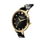 CATH KIDSTON QUARTZ GLITTERY ISLAND GOLD ALLOY CKL056BG BLACK PU STRAP LADIES WATCH - H2 Hub Watches
