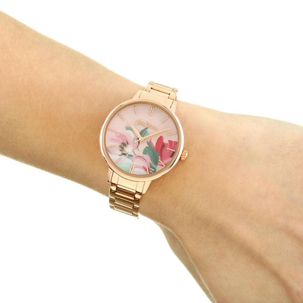 CATH KIDSTON QUARTZ PAINTBOX FLOWERS ROSE GOLD STAINLESS STEEL CKL050RGM LADIES WATCH - H2 Hub Watches
