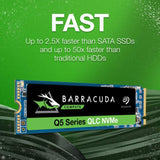 SEAGATE BARRACUDA Q5 M.2 2280 1TB PCIE GEN3 X4 NVME 1.3 3D QLC INTERNAL SOLID STATE DRIVE (SSD) ZP1000CV3A001