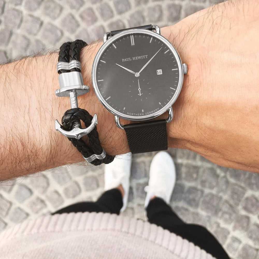 PAUL HEWITT ACCESSORY PHREP IP SILVER NYLON BLACK - H2 Hub Watches