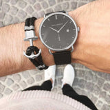 PAUL HEWITT ACCESSORY PHREP IP SILVER NYLON BLACK - H2 Hub Watches