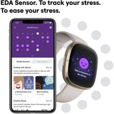 FITBIT SENSE HEALTH WATCH FB512GLWT-FRCJK LUNAR WHITE/SOFT GOLD STAINLESS STEEL