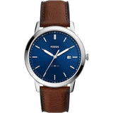 FOSSIL FS5839 THE MINIMALIST SOLAR-POWERED LUGGAGE LEATHER WATCH