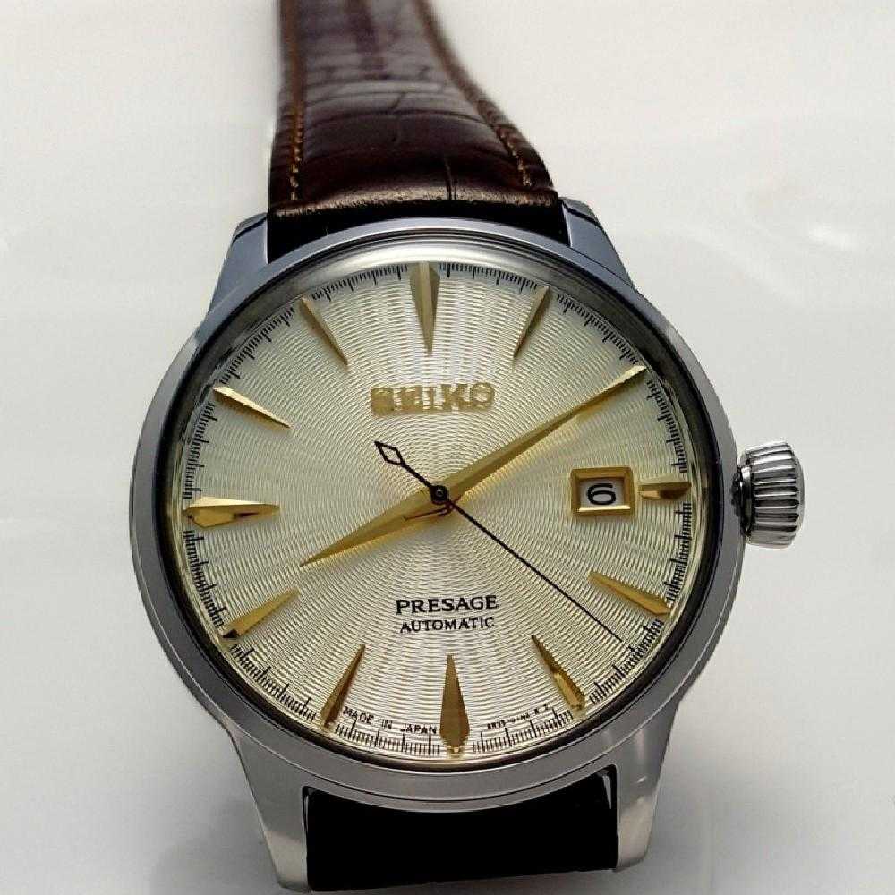 SEIKO PRESAGE COCKTAIL SRPC99J1 AUTOMATIC MEN'S BROWN LEATHER STRAP WATCH - H2 Hub Watches