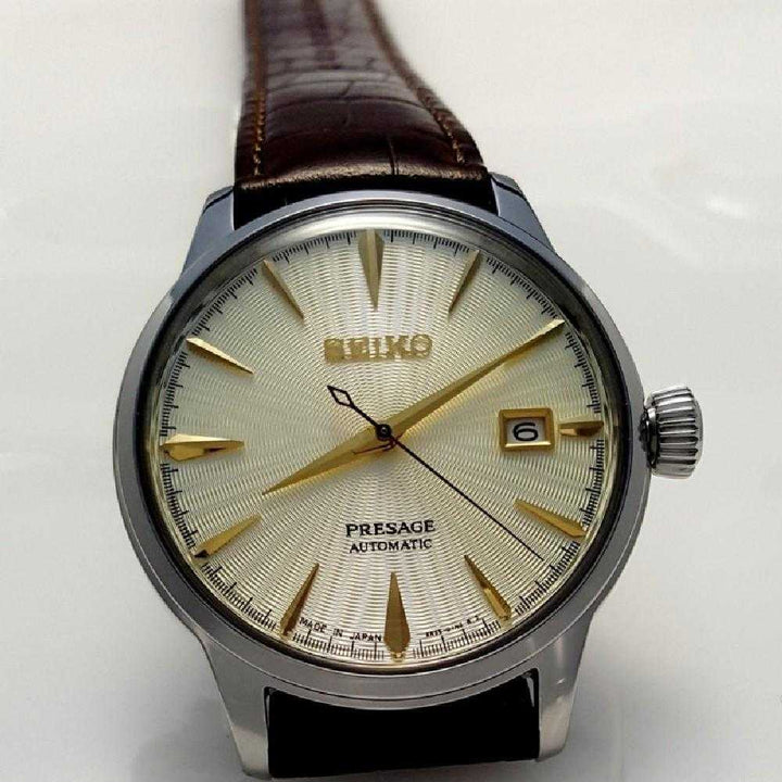 SEIKO PRESAGE COCKTAIL SRPC99J1 AUTOMATIC MEN'S BROWN LEATHER STRAP WATCH - H2 Hub Watches