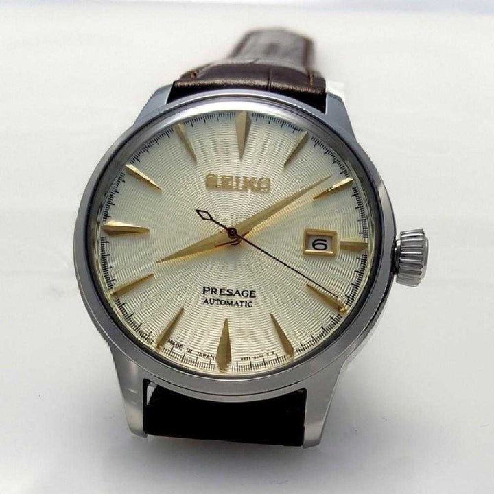 SEIKO PRESAGE COCKTAIL SRPC99J1 AUTOMATIC MEN'S BROWN LEATHER STRAP WATCH - H2 Hub Watches