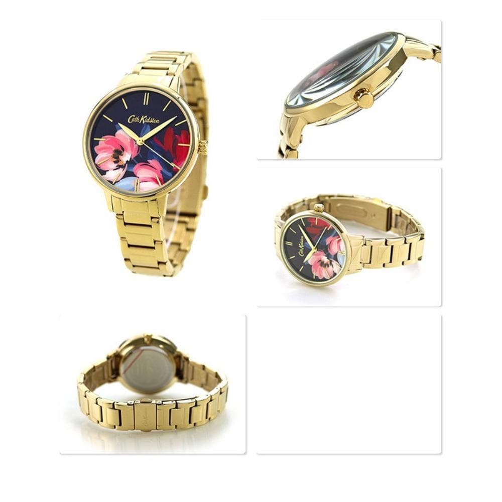 CATH KIDSTON QUARTZ PAINTBOX FLOWERS GOLD STAINLESS STEEL CKL050GM LADIES WATCH - H2 Hub Watches