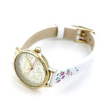 CATH KIDSTON LASER CUT HIGHGATE DITSY GOLD ALLOY CKL055WG CREAM PU STRAP LADIES WATCH - H2 Hub Watches