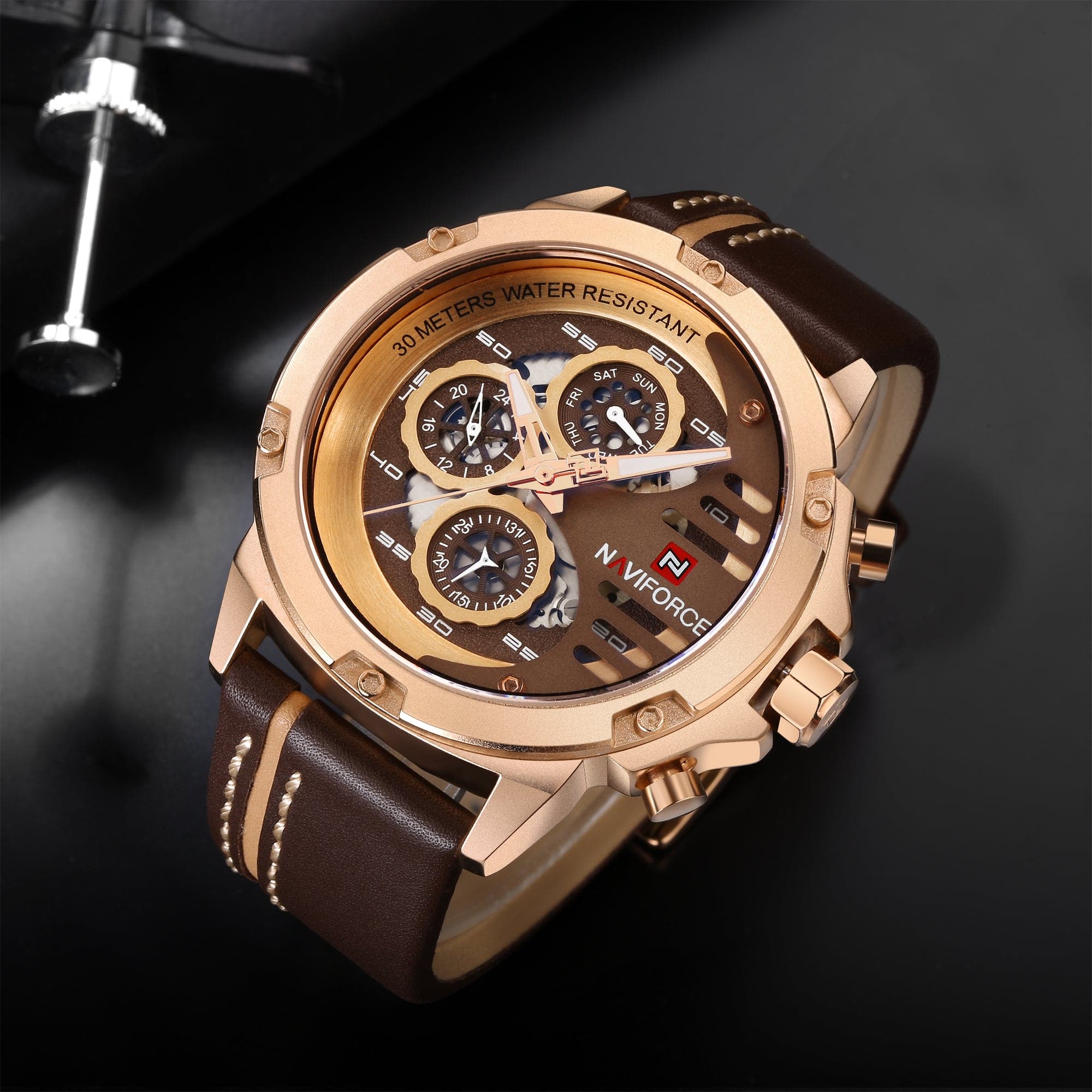 NAVIFORCE CHRONOGRAPH NF9110 RG/CE/BN MEN'S WATCH - H2 Hub Watches