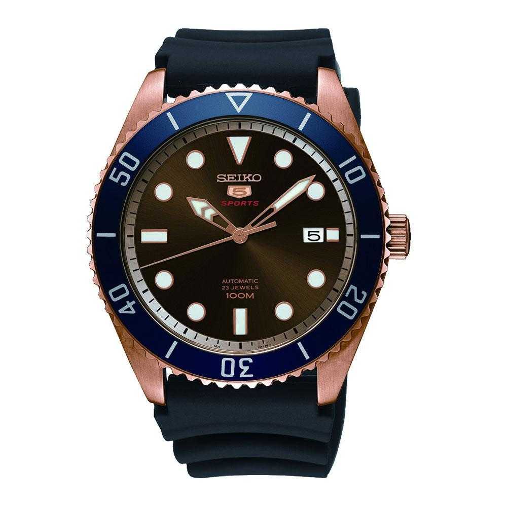 SEIKO 5 SPORTS SRPB96K1 AUTOMATIC MEN'S BLUE RUBBER STRAP WATCH - H2 Hub Watches