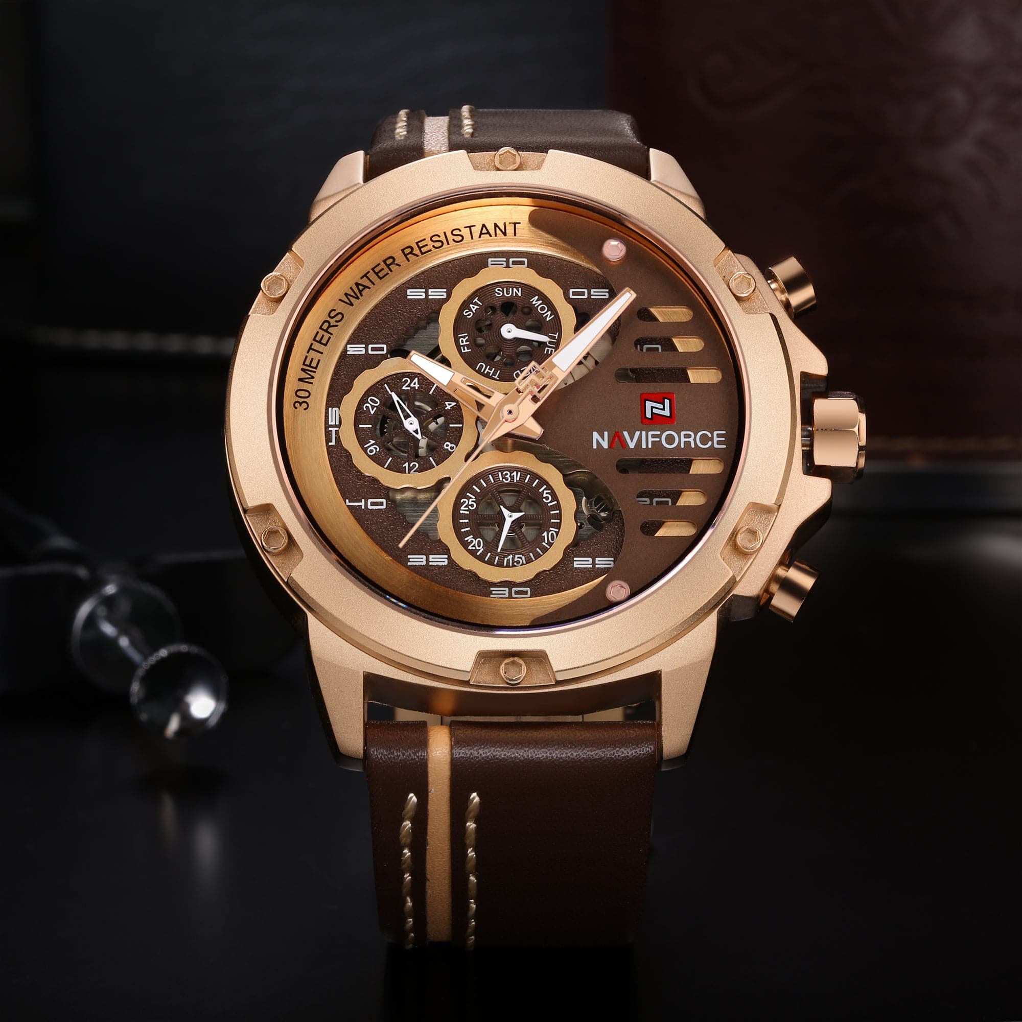 NAVIFORCE CHRONOGRAPH NF9110 RG/CE/BN MEN'S WATCH - H2 Hub Watches