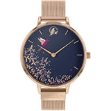 SARA MILLER CHELSEA  BLUE DIAL ROSE GOLD MESH STRAP WOMEN'S WATCH SA4006