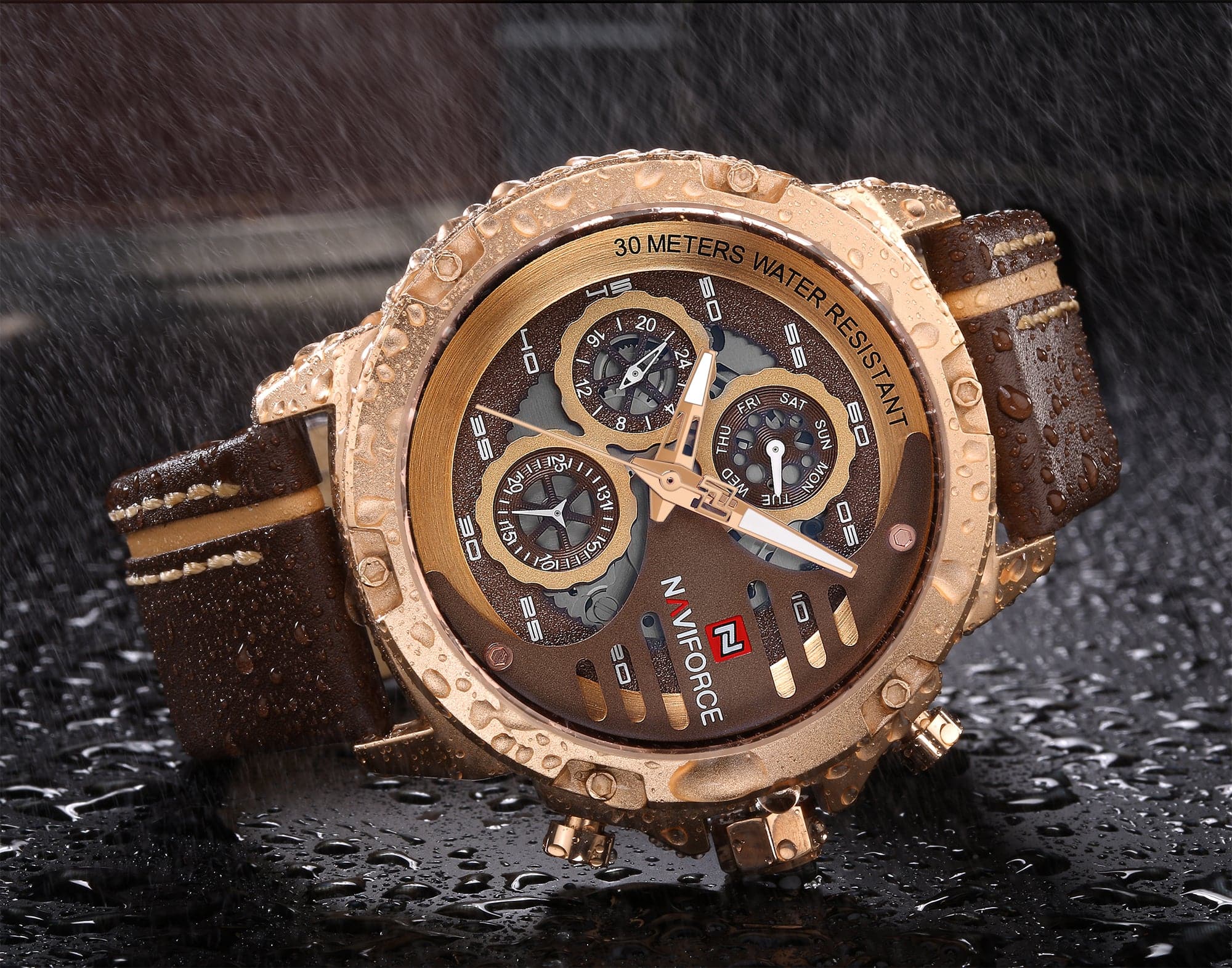 NAVIFORCE CHRONOGRAPH NF9110 RG/CE/BN MEN'S WATCH - H2 Hub Watches