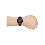 EMPORIO ARMANI AUTOMATIC THREE-HAND BLACK LEATHER MEN'S WATCH AR60032