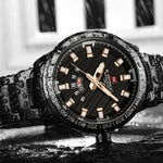 NAVIFORCE ANALOG NF9090 B/B/RG STAINLESS STEEL QUARTZ MEN'S WATCH - H2 Hub Watches