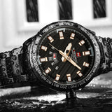 NAVIFORCE ANALOG NF9090 B/B/RG STAINLESS STEEL QUARTZ MEN'S WATCH - H2 Hub Watches