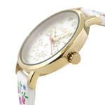 CATH KIDSTON LASER CUT HIGHGATE DITSY GOLD ALLOY CKL055WG CREAM PU STRAP LADIES WATCH - H2 Hub Watches