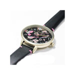 CATH KIDSTON QUARTZ BRITISH BIRDS GOLD ALLOY CKL001BG BLACK LEATHER STRAP LADIES WATCH - H2 Hub Watches