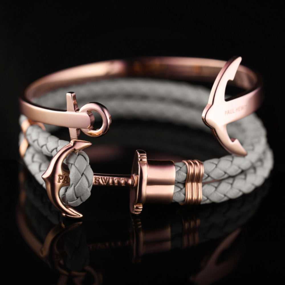 PAUL HEWITT ACCESSORY PHREP IP ROSE GOLD NYLON GREY - H2 Hub Watches