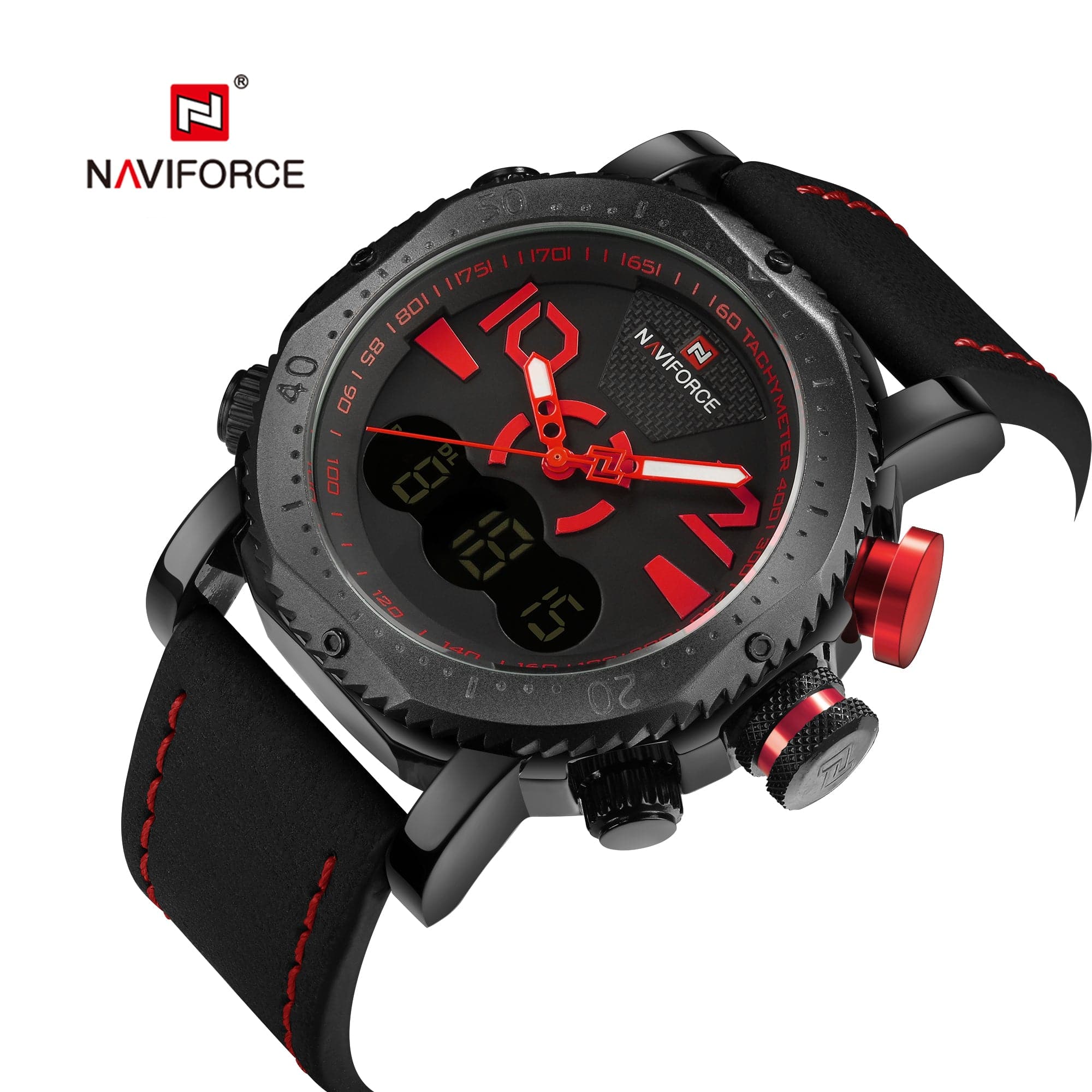 NAVIFORCE NF9094 B/R/B MEN'S WATCH - H2 Hub Watches