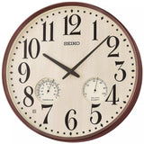 SEIKO QXA783BN METALLIC BROWN WITH THEMOMETER & HYGROMETER WALL CLOCK