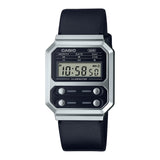 Casio General Black Leather Unisex Watch A100WEL-1ADF-P