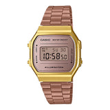 CASIO GENERAL A168WECM-5DF DIGITAL QUARTZ ROSE GOLD STAINLESS STEEL UNISEX WATCH