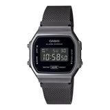 CASIO GENERAL A168WEMB-1BDF BLACK STAINLESS STEEL MESH STRAP UNISEX WATCH