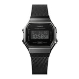 CASIO GENERAL A168WEMB-1BDF BLACK STAINLESS STEEL MESH STRAP UNISEX WATCH