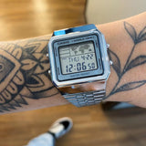 Casio General Digital Silver Stainless Steel Strap Men Watch A500WA-7DF-P