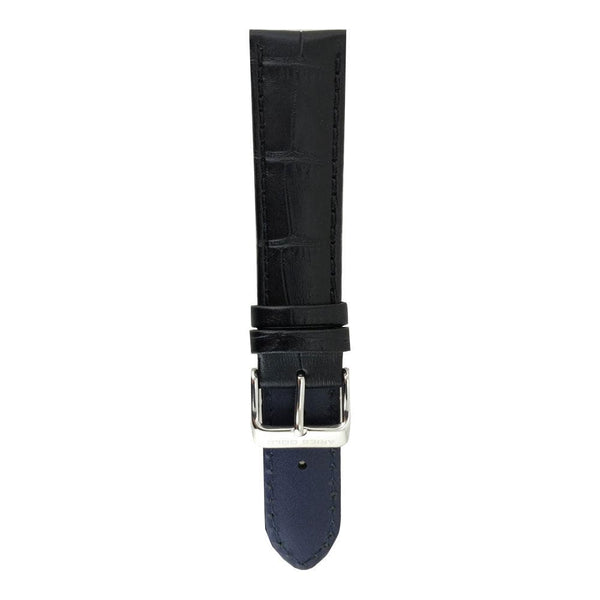 ARIES GOLD MIDNIGHT BLACK CROCO AG-L0001-18 LEATHER STRAP - H2 Hub Watches