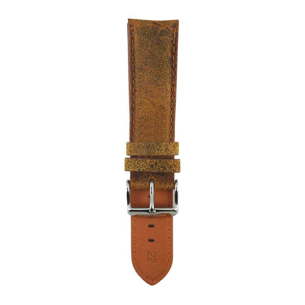 ARIES GOLD ORANGE RED DISTRESSED AG-L0007 LEATHER STRAP - H2 Hub Watches