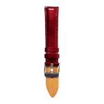 ARIES GOLD BURGUNDY GLOSS AG-L0024 SILVER BUCKLE RED LEATHER STRAP - H2 Hub Watches