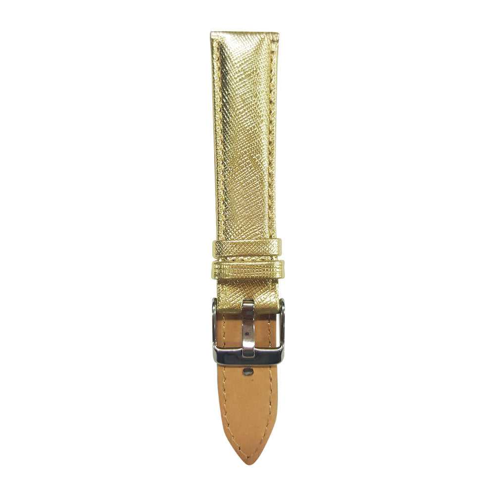 ARIES GOLD METALLIC GOLD SAFFIANO AG-L0027 LEATHER STRAP - H2 Hub Watches