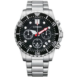 CITIZEN AI5000-84E BLACK DIAL STAINLESS STEEL MEN WATCH