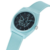 Adidas Analog Black Dial Sky Blue Resin Strap Unisex Watch AOST22563