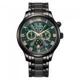 Citizen Eco-Drive Green Dial With Black Stainless Steel Strap Men Watch AP1055-87X