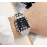 CASIO AQ-230A-1DMQ STAINLESS STEEL UNISEX WATCH
