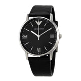 EMPORIO ARMANI AR11013 BLACK LEATHER STRAP MEN’S WATCH - H2 Hub Watches