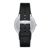EMPORIO ARMANI AR11013 BLACK LEATHER STRAP MEN’S WATCH - H2 Hub Watches